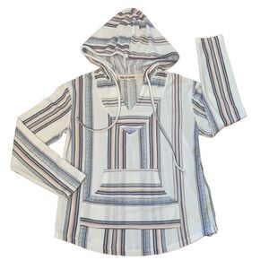 Wallflower Baja Striped Pullover Hoodie Jacket Size S
